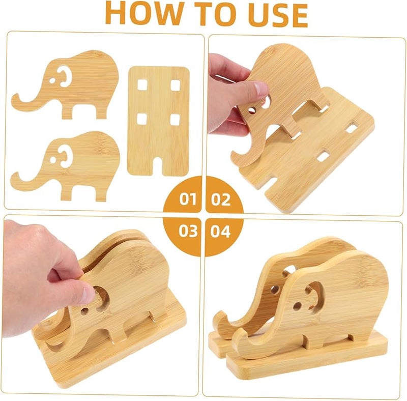 Elephant Phone Stand Holder for Mobile Tablet Ergonomic Durable Desktop Dock Black - Image 2